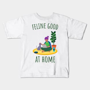 Feline Good at Home - Illustrated Kids T-Shirt